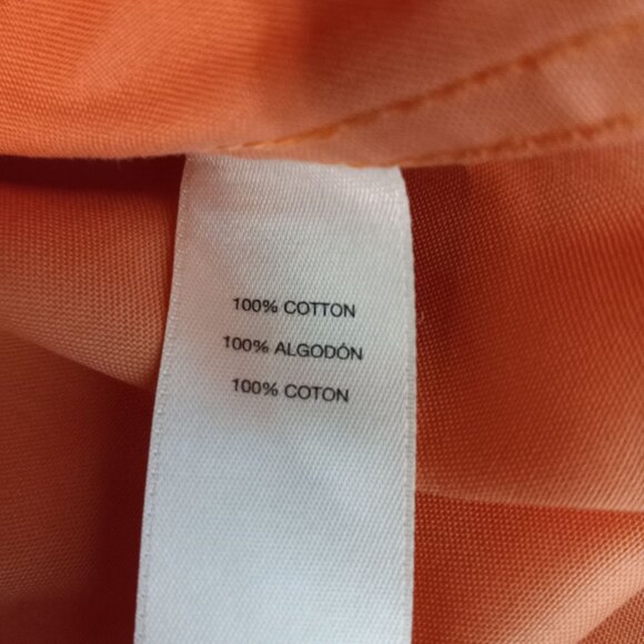 Chicos Size 2 Large Blouse Womens Orange No Iron Cotton - Picture 10 of 12